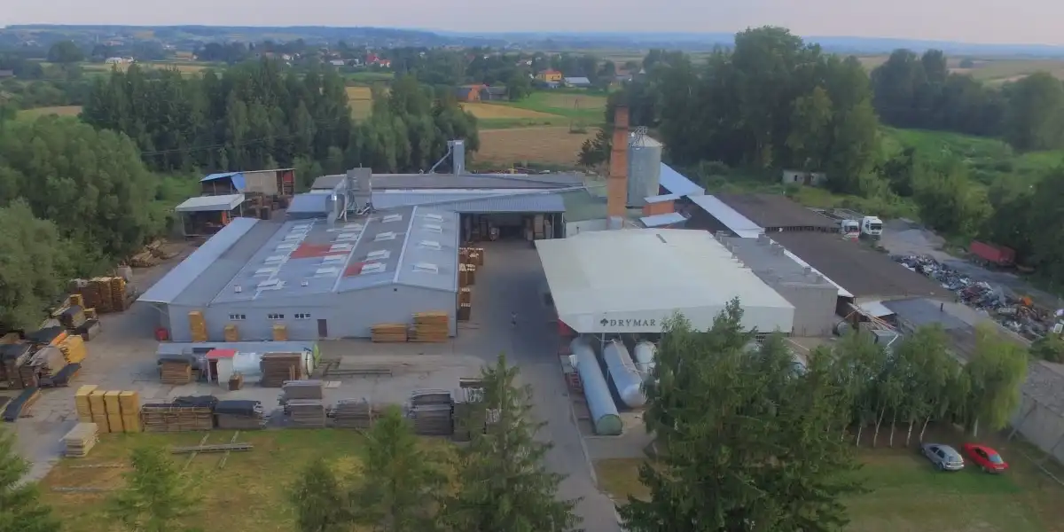 Widok z lotu ptaka na siedzibę firmy Drymar w Przeworsku
