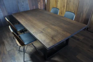 Solid table made of smoked oak